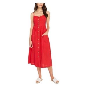 Buffalo by David Bitton. Red, Linen, Adjustable Strap Dress w/Pockets. XXl. NWT